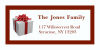 Red Strip Present Christmas Address Labels 2